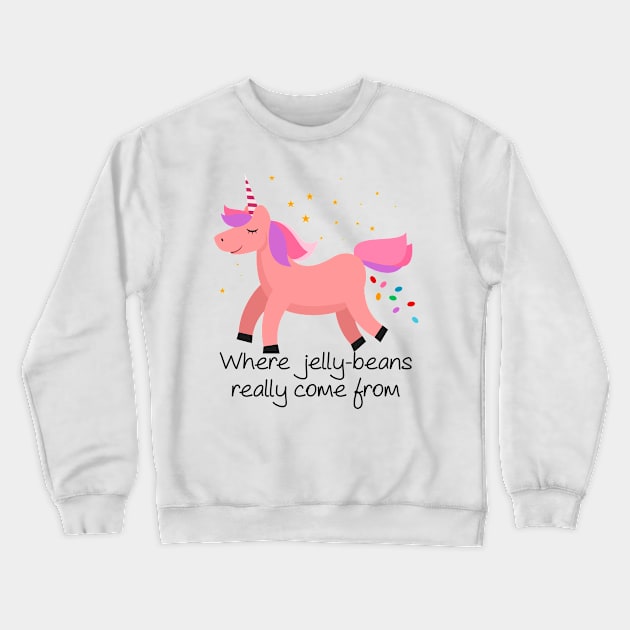 Jelly Beans: Unicorn Poops! Crewneck Sweatshirt by ClothedCircuit